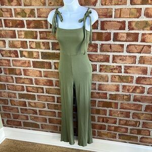Urban Outfitters Green Spaghetti Strap Jumpsuit Size Small